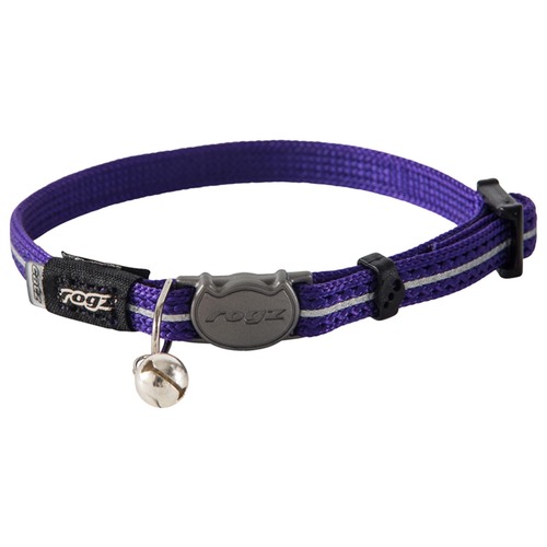 Rogz Alleycat Adjustable Safeloc Cat Collar Purple 8mm