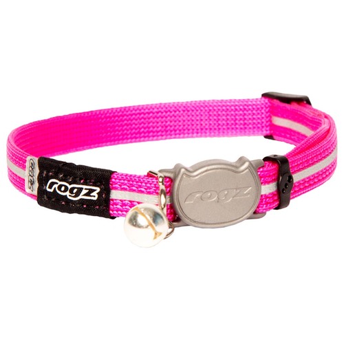 Rogz Alleycat Adjustable Safeloc Cat Collar Pink 8mm
