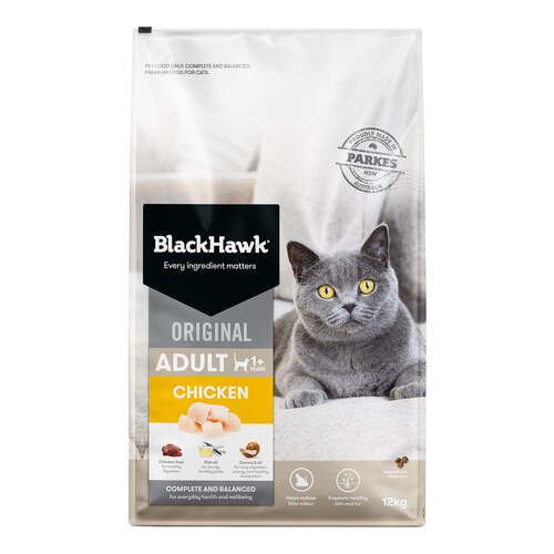 Black Hawk Adult 1+ Complete & Balanced Dry Cat Food Original Chicken 12kg