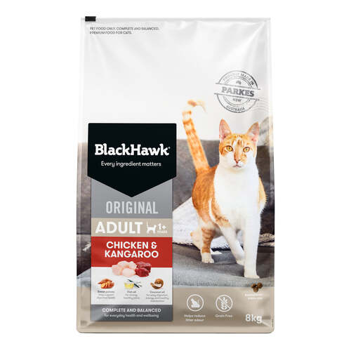 Black Hawk Adult 1+ Complete & Balanced Dry Cat Food Chicken & Kangaroo 8kg