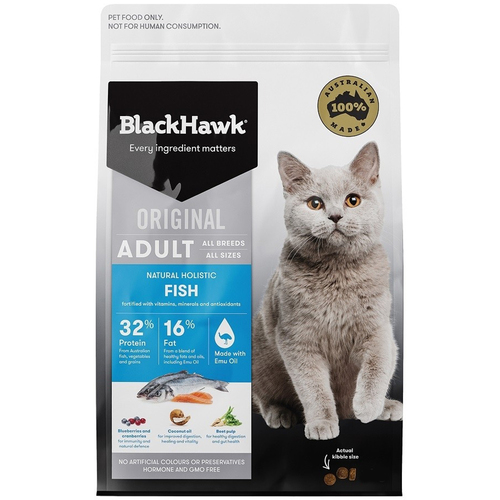 Black Hawk Holistic Adult Cat Food Fish Salmon 1.5kg 