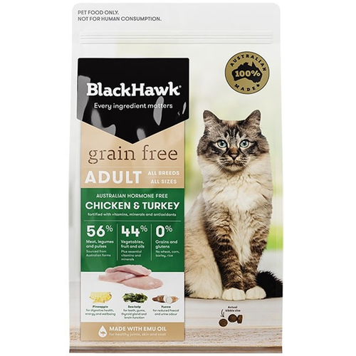 Black Hawk Cat Food Grain Free Chicken & Turkey 1.2kg 