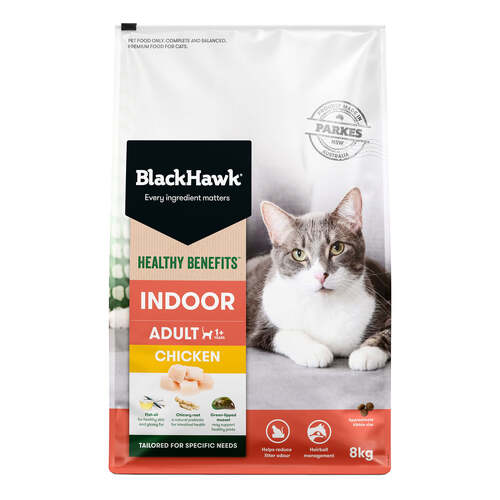 Black Hawk Adult 1+ Healthy Benefits Indoor Dry Cat Food Chicken 8kg