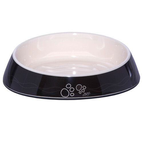 Rogz Fishcake Anti-slip Melamine Cat Bowl Black Paws