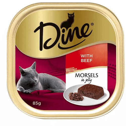 Dine Morsels in Jelly Wet Cat Food with Beef 14 x 85g