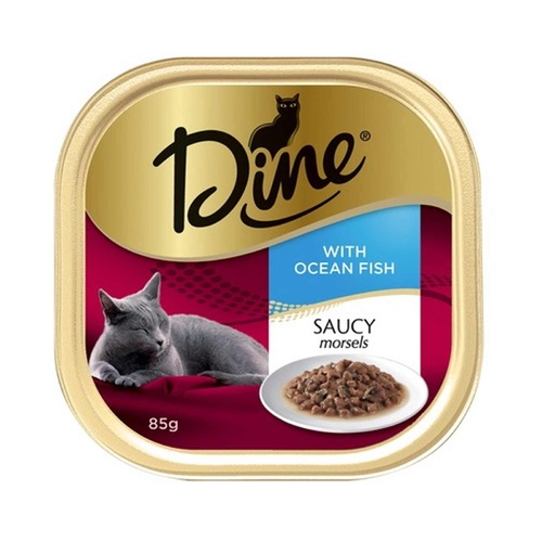 Dine Saucy Morsels Fish with Seafood Sauce Cat Food 14 x 85g 