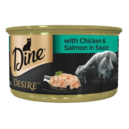 Dine Desire Wet Cat Food w/ Chicken & Salmon in Sauce Can 85g x 24