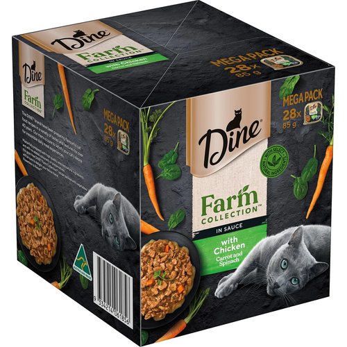 Dine Farm Collection Wet Cat Food with Chicken Carrot & Spinach 28 x 85g