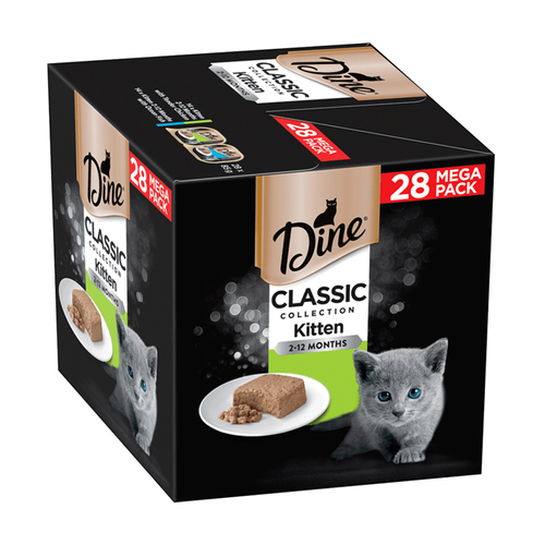 Dine Classic Collection Kitten 2-12 Months Wet Cat Food Chicken & Fish 85g x 24