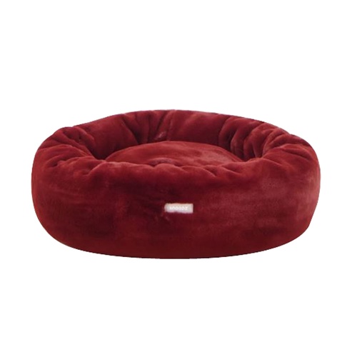 Snooza Luxe Fur Cuddler Soft Round Plush Pet Dog Bed Plum Medium