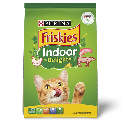 Friskies Adult Indoor Delight Dry Cat Food Chicken Beef & Salmon 2.5kg