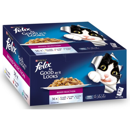 Felix As Good As It Looks Wet Cat Food Mixed Selection 36 x 85g