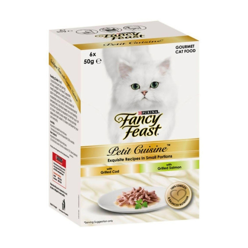 Fancy Feast Petit Cuisine Wet Cat Food Cod & Salmon 6 x 50g