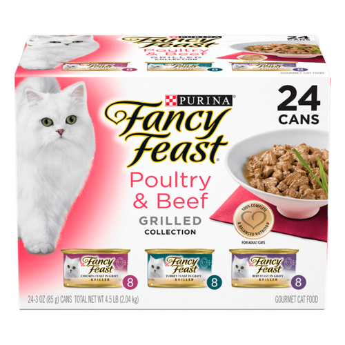 Fancy Feast Wet Cat Food Poultry & Beef Grilled Collection Variety Pack 24 x 85g