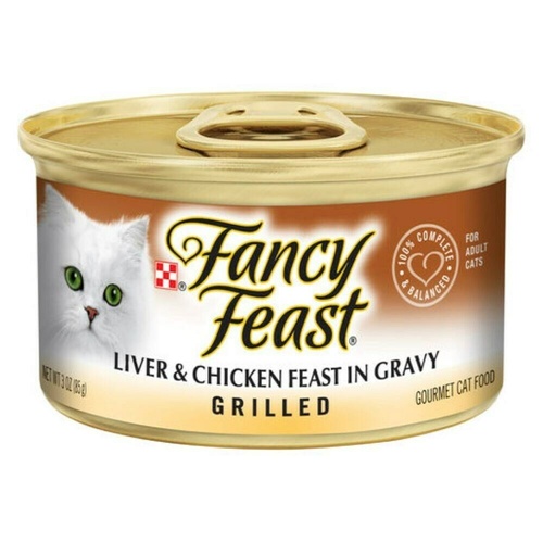 Fancy Feast Wet Cat Food Grilled Liver & Chicken Feast in Gravy 24 x 85g