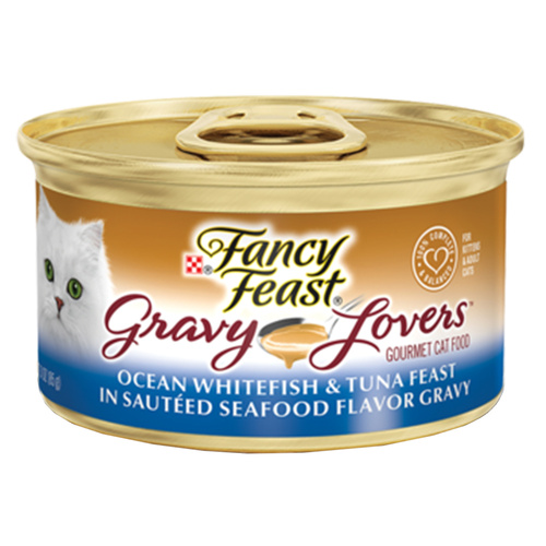 Fancy Feast Gravy Lovers Wet Cat Food Ocean Whitefish & Tuna Feast 24 x 85g