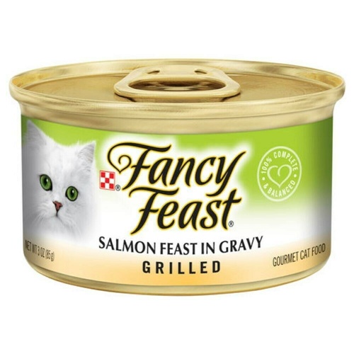 Fancy Feast Wet Cat Food Grilled Salmon Feast in Gravy 24 x 85g
