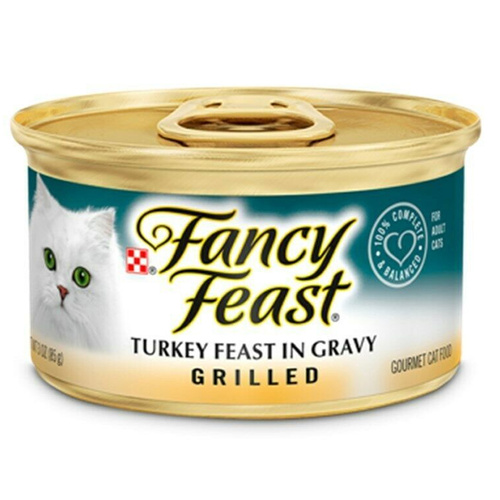 Fancy Feast Wet Cat Food Grilled Turkey Feast in Gravy 24 x 85g