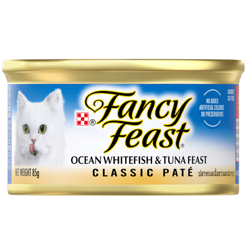 Fancy Feast Adult Classic Pate Wet Cat Food Ocean Whitefish & Tuna 24 x 85g