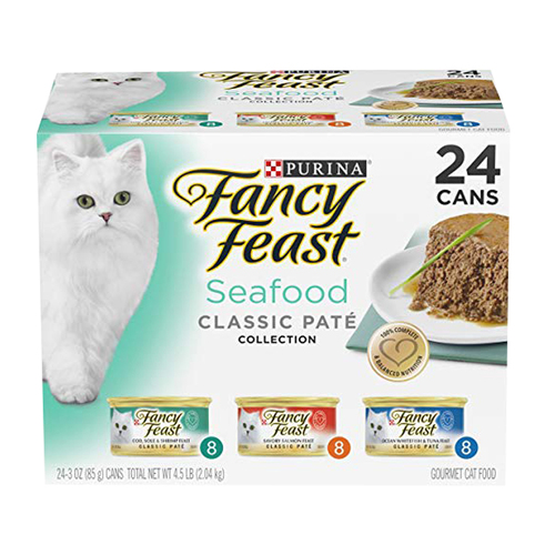 Fancy Feast Classic Seafood Pate Multi Pack Wet Cat Food 24 x 85g