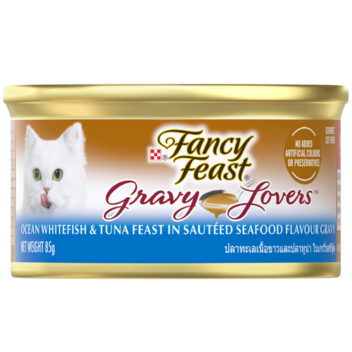 Fancy Feast Adult Gravy Lovers Wet Cat Food Ocean Whitefish & Tuna 24 x 85g