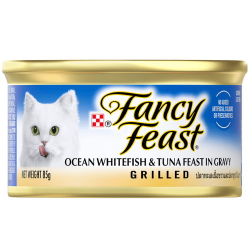 Fancy Feast Adult Grilled Wet Cat Food Ocean Whitefish & Tuna Feast 24 x 85g