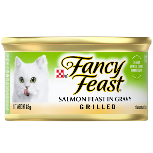 Fancy Feast Adult Grilled Wet Cat Food Salmon Feast in Gravy 24 x 85g