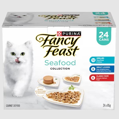 Fancy Feast Seafood Collection Wet Cat Food Variety Pack 24 x 85g