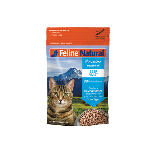 Feline Natural NZ Beef Feast Grain-Free Freeze-Dried Cat Food 320g