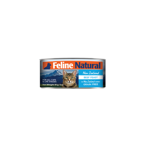 Feline Natural All Life Stages NZ Beef Feast Canned Cat Food 24 x 85g
