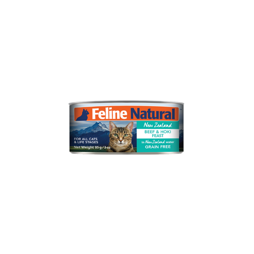 Feline Natural All Life Stages NZ Beef & Hoki Feast Canned Cat Food 24 x 85g