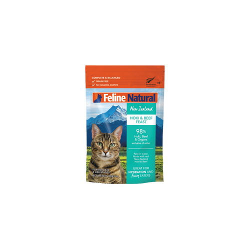 Feline Natural All LIfe Stages NZ Hoki & Beef Feast Wet Cat Food 12 x 85g
