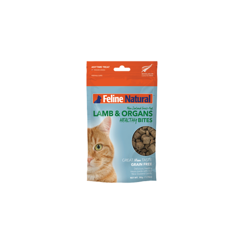 Feline Natural NZ Lamb & Organs Healthy Bites Grain-Free Natural Cat Treats 50g