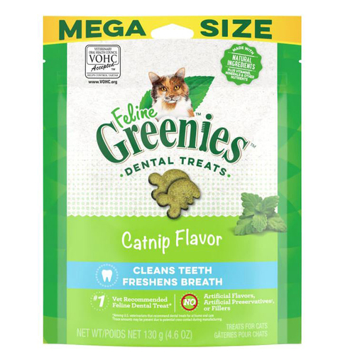 Greenies Feline Dental Treats Catnip Flavor for Cats Mega Size 130g