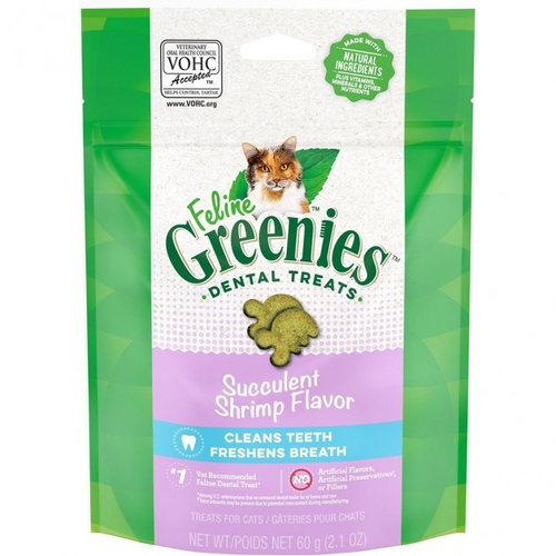 Greenies Feline Dental Cat Treats Succulent Shrimp Flavour 10 x 60g
