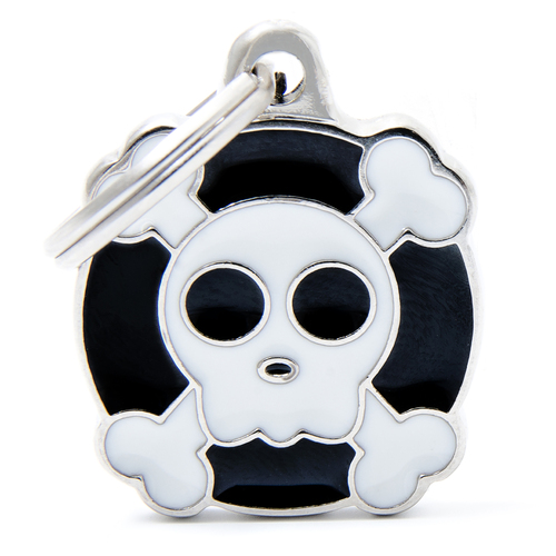 My Family Charm Skull Pet ID Tag Collar Accessory