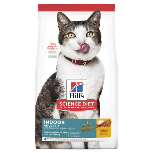 Hills Adult 11+ Indoor Dry Cat Food Chicken 1.58kg