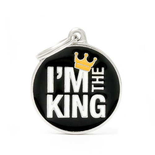 My Family Charm Im The King Pet ID Tag Collar Accessory