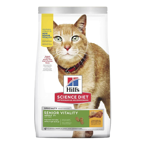 Hills Adult 7+ Youthful Vitality Dry Cat Food Chicken & Rice 1.36kg