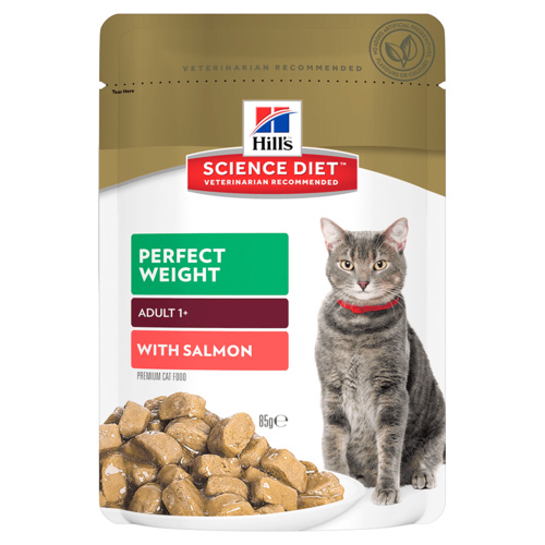 Hills Adult 1+ Perfect Weight Wet Cat Food Salmon 12 x 85g