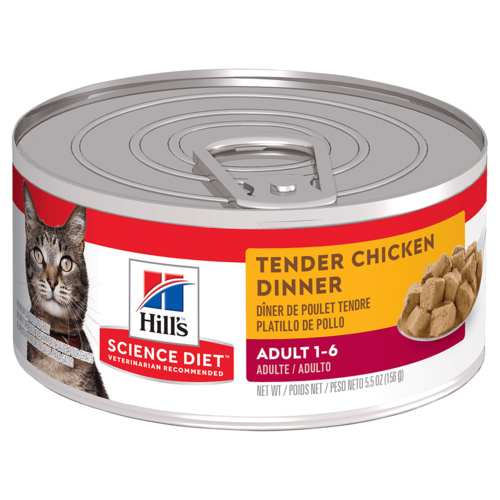 Hills Adult 1+ Wet Cat Food Tender Chicken Dinner 24 x 156g