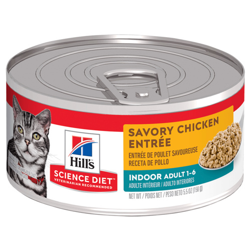 Hills Adult 1+ Indoor Wet Cat Food Savory Chicken Entrée 24 x 156g