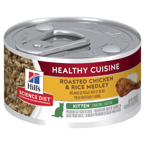 Hills Kitten Healthy Cuisine Wet Cat Food Chicken & Rice Medley 24 x 79g