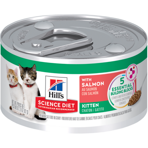 Hills Science Diet Kitten Wet Cat Food with Savory Salmon Entree 24 x 85g
