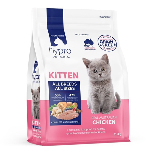 Hypro Premium Kitten All Breeds Grain-Free Dry Cat Food Australian Chicken 2.5kg
