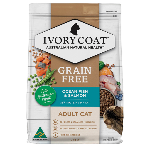 Ivory Coat Adult Grain Free Dry Cat Food Ocean Fish & Salmon 2kg