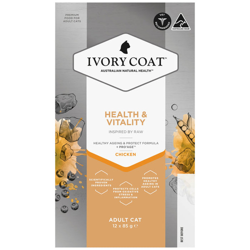Ivory Coat Adult Inspired by Raw Health & Vitality Cat Food Chicken 12 x 85g