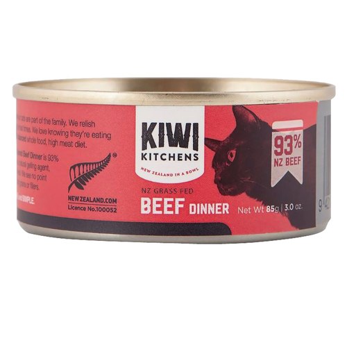 Kiwi Kitchens Grass Fed Beef Dinner Canned Wet Cat Food 85g x 24