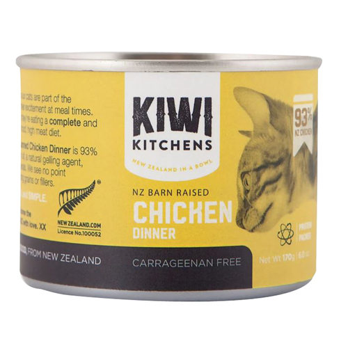 Kiwi Kitchens Barn Raised Chicken Dinner Canned Wet Cat Food 170g x 24