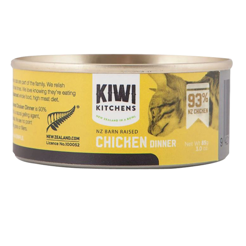 Kiwi Kitchens Barn Raised Chicken Dinner Canned Wet Cat Food 85g x 24
